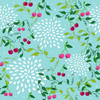 Kirazlı kusursuz desen