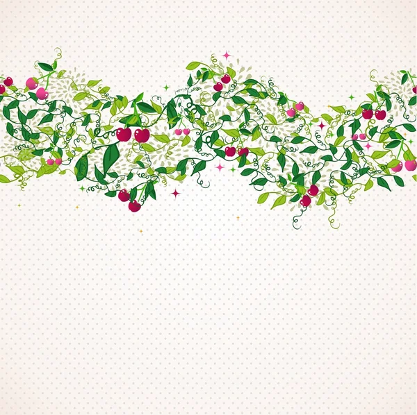 Naadloze patroon garland met cherry — Stockvector