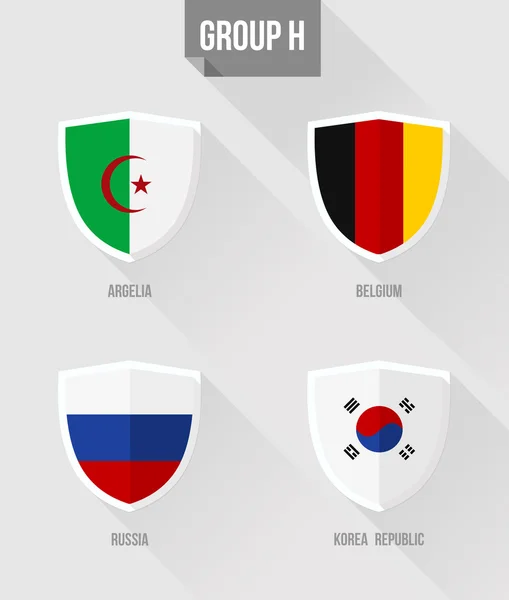 Brésil Football Championship 2014 Le drapeau du groupe H signe — Image vectorielle