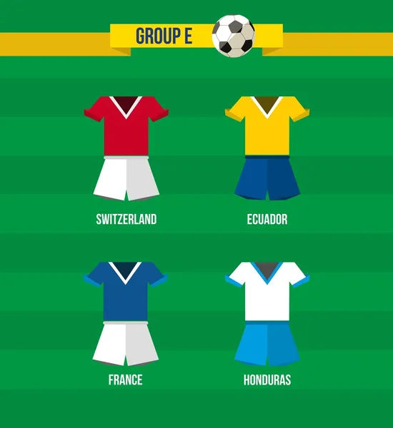 巴西足球锦标赛 2014 e 小组 — 图库矢量图片