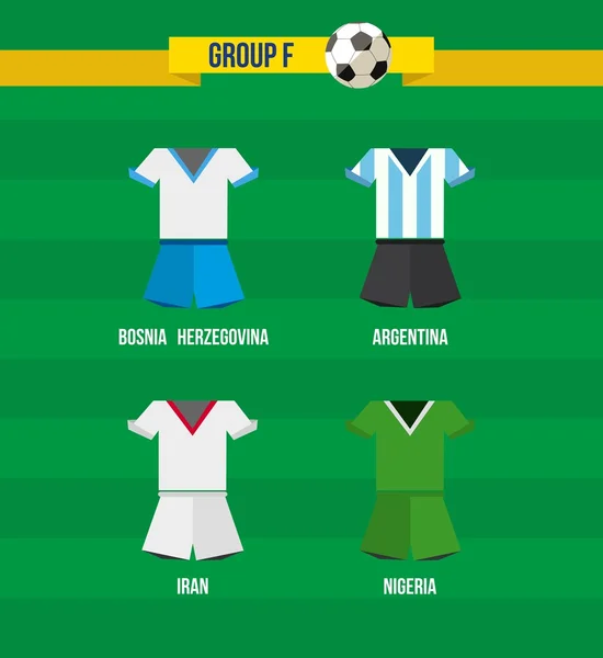 Brazil Soccer Championship 2014 Group F team — Stock Vector