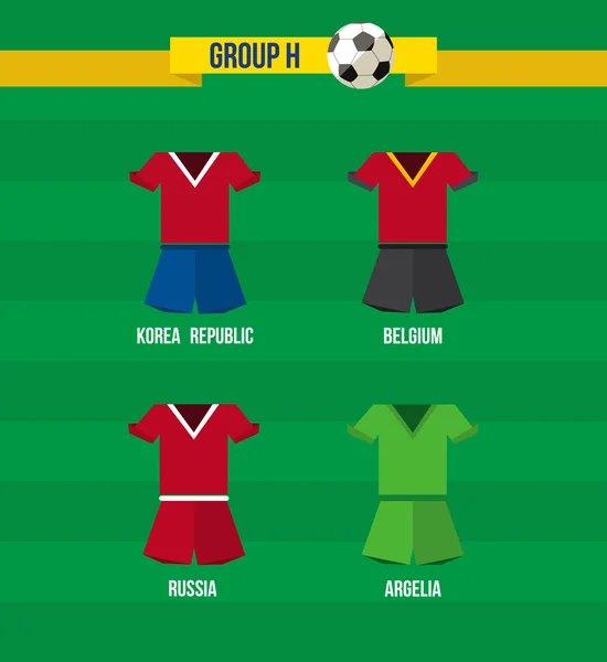 Brasile Campionato di Calcio 2014 Gruppo H team — Vettoriale Stock