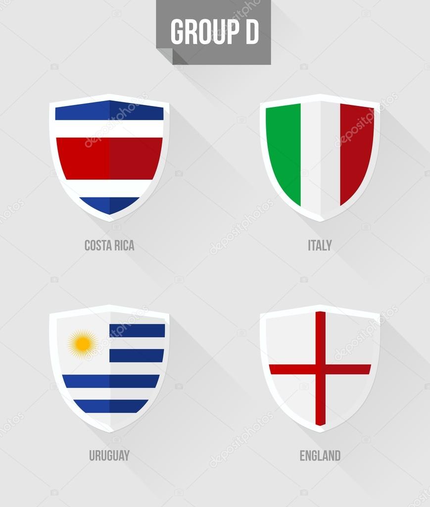 Brazil Soccer Championship 2014 Group D flags