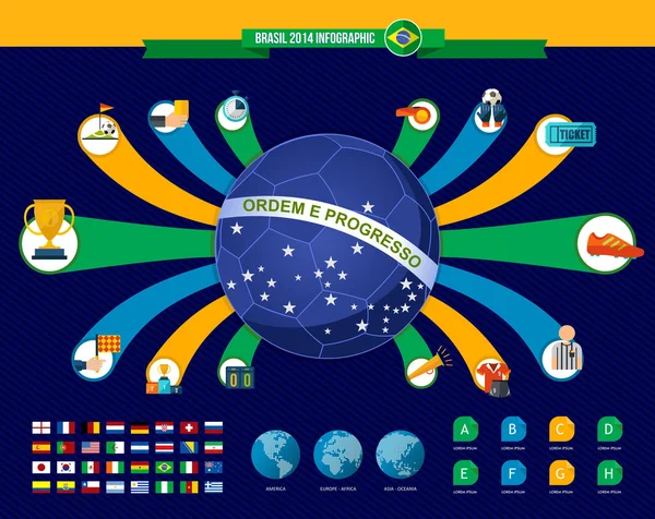 Βραζιλία ποδόσφαιρο πρωτάθλημα infographic — Διανυσματικό Αρχείο