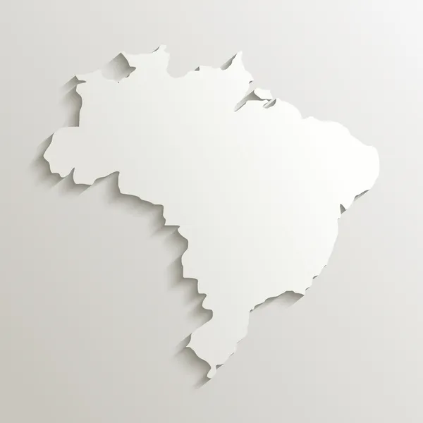 Paper map of Brazil — Stock Vector