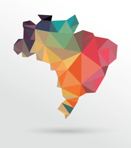 Resumen Brasil mapa — Vector de stock