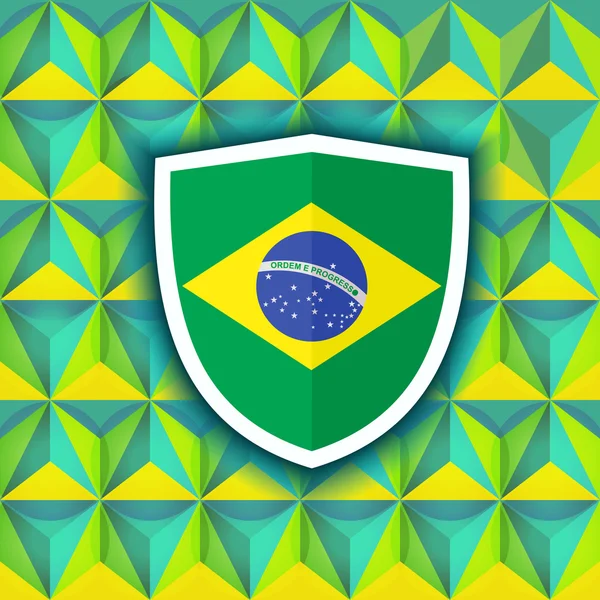 Abstrakte geometrische brasilianische Flagge — Stockvektor