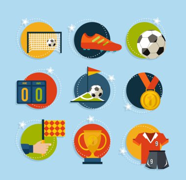 Futbol düz simgeler kümesi