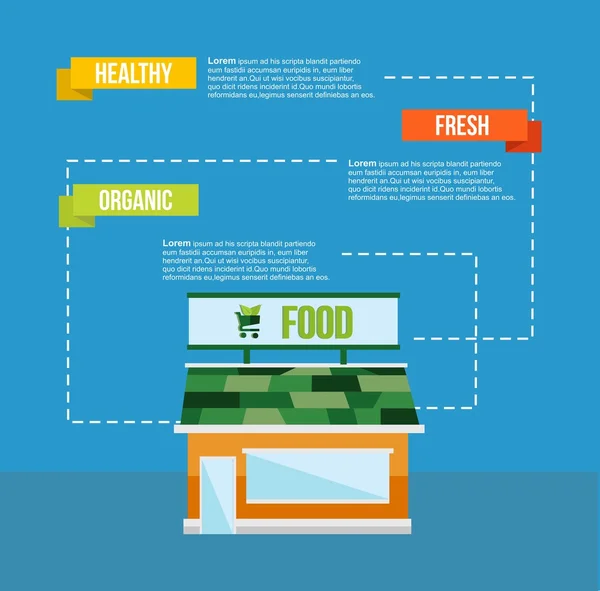 Plantilla infográfica de concepto alimentario ecológico — Archivo Imágenes Vectoriales