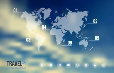 gökyüzü mavi arka plan bulanık Infographic seyahat