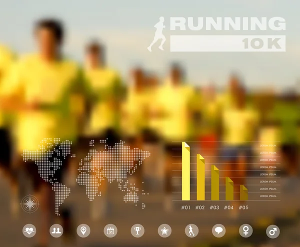 Τρέχοντας infographic άνθρωποι θολή — Διανυσματικό Αρχείο