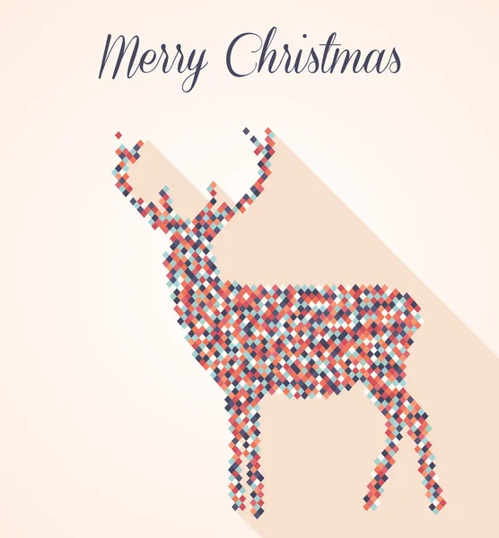 Merry christmas geometriska renar vykort — Stock vektor