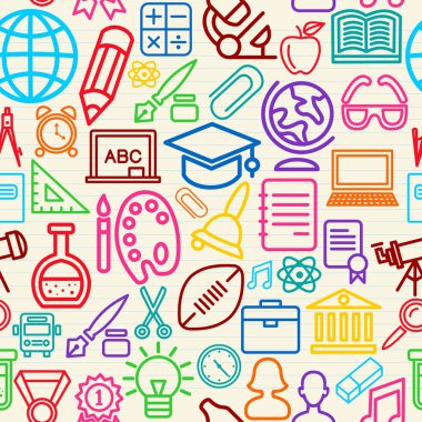 renkli eğitim Dikişsiz desen arka plan