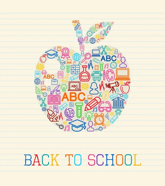 Πίσω στο σχολείο apple έννοια εικονογράφηση — Διανυσματικό Αρχείο