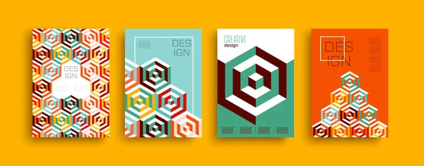 Absztrakt Geometrikus Alak Design Banner Sablon Készlet Kreatív Modern Üzleti — Stock Vector