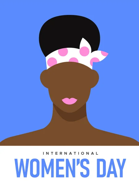 ミニマリストフラット漫画スタイルの美しい女性の国際女性デーグリーティングカードイラスト 現代行進8女性の権利のためのイベントデザイン — ストックベクタ