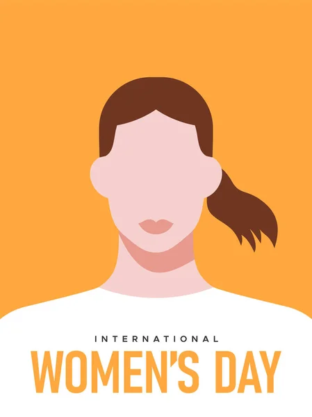 Tarjeta Felicitación Del Día Internacional Mujer Ilustración Hermosa Mujer Estilo — Vector de stock