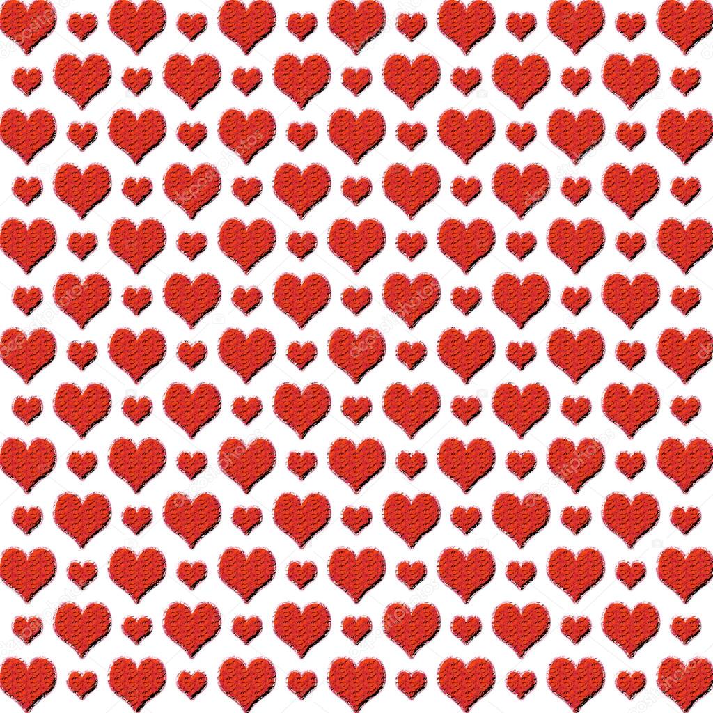 Red valentine hearts pattern