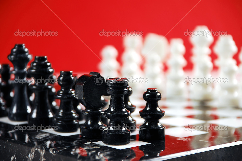 Black and white chess set