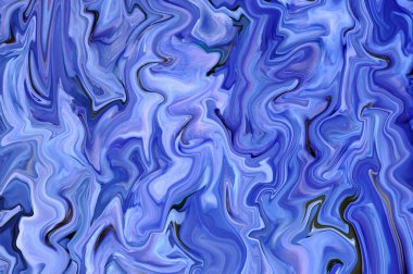 Silky blue abstract pattern with swirls and waves