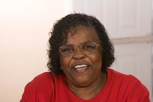 African american vrouw gelukkig Stockfoto