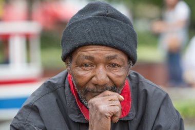 Homeless Man Thinking clipart