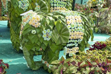 Yapraklar, çiçekler katlı