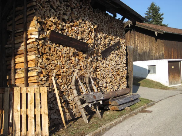 Pile of old firewood for the fireplace — Stock Photo, Image