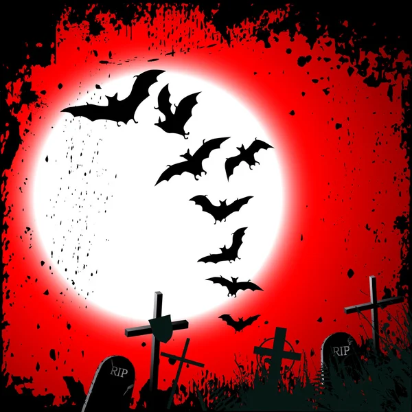 Cadılar Bayramı arka plan - dolunay yok edilen mezarlığı