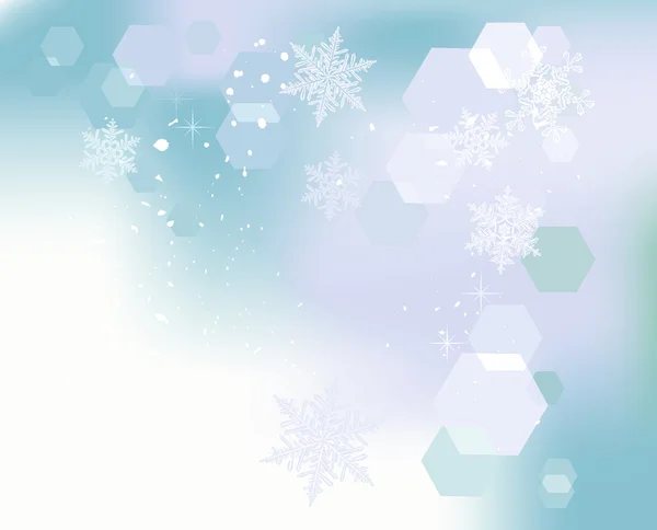 Winter achtergrond, sneeuwvlokken - vectorillustratie — Stockvector