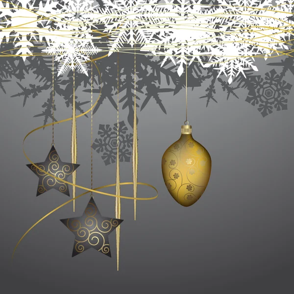クリスマスの装飾との冬の背景 — ストックベクタ