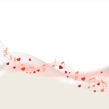 aşk şarkı ve müzik notları - vektör çizim