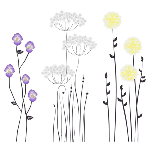 Floral bakgrund, blommande blommor — Stock vektor