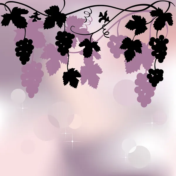 一堆葡萄、 植物背景 — 图库矢量图片