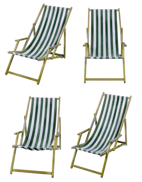 Deckchairs isolated on white with clipping path — Stock Photo, Image