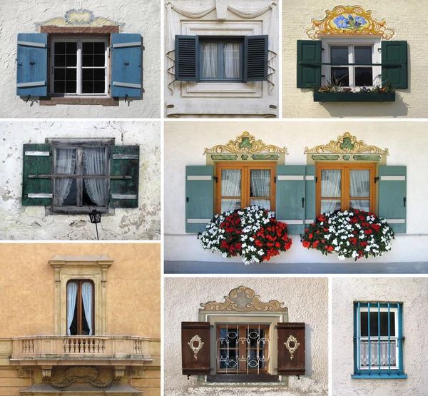 Renkli kolaj yapılmış pencereleri — Stok fotoğraf