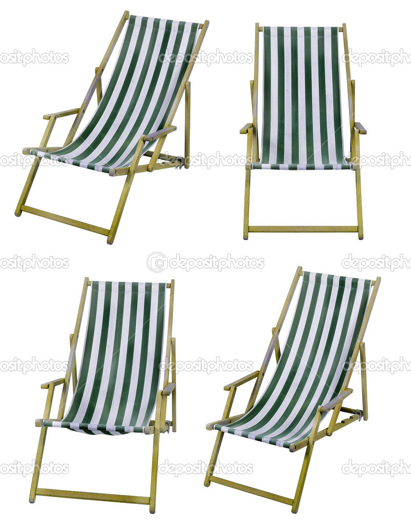 Deckchairs isolated on white with clipping path