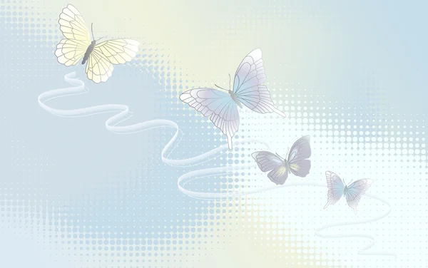 Desktop wallpaper - The Background with butterflies in pastel co — Stock Vector