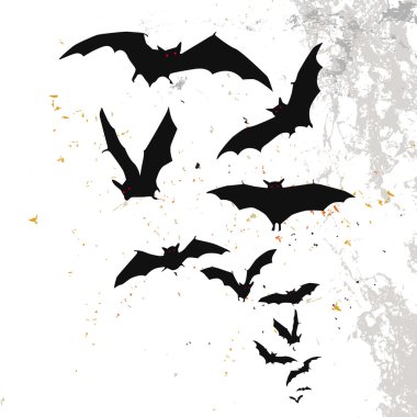 Halloween background with a full moon and bats clipart