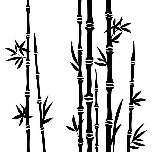 Bamboo branches isolated on the white background. Vector — Stock Vector