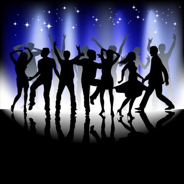 bir grup insan disko eğleniyor. kalabalık infront