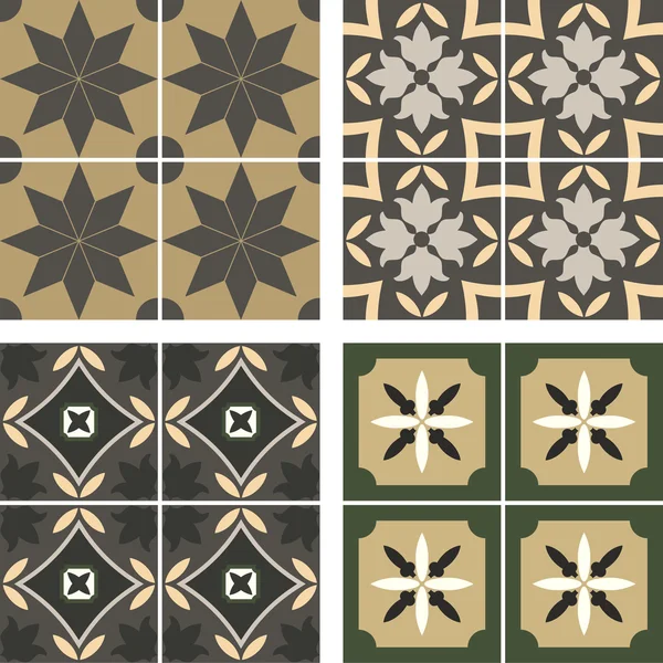 Vektor-Keramikfliesen mit nahtlosem Muster — Stockvektor