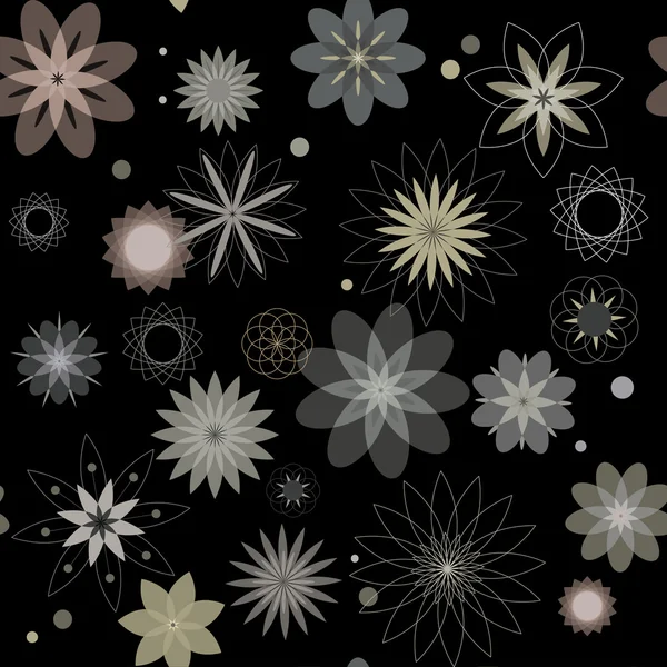 Абстрактные цветы, бесшовный узор — стоковый вектор