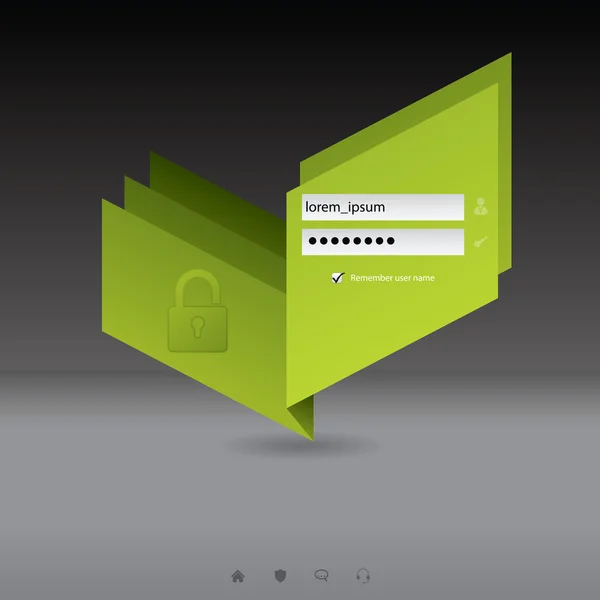 Tela de login do Origami — Vetor de Stock