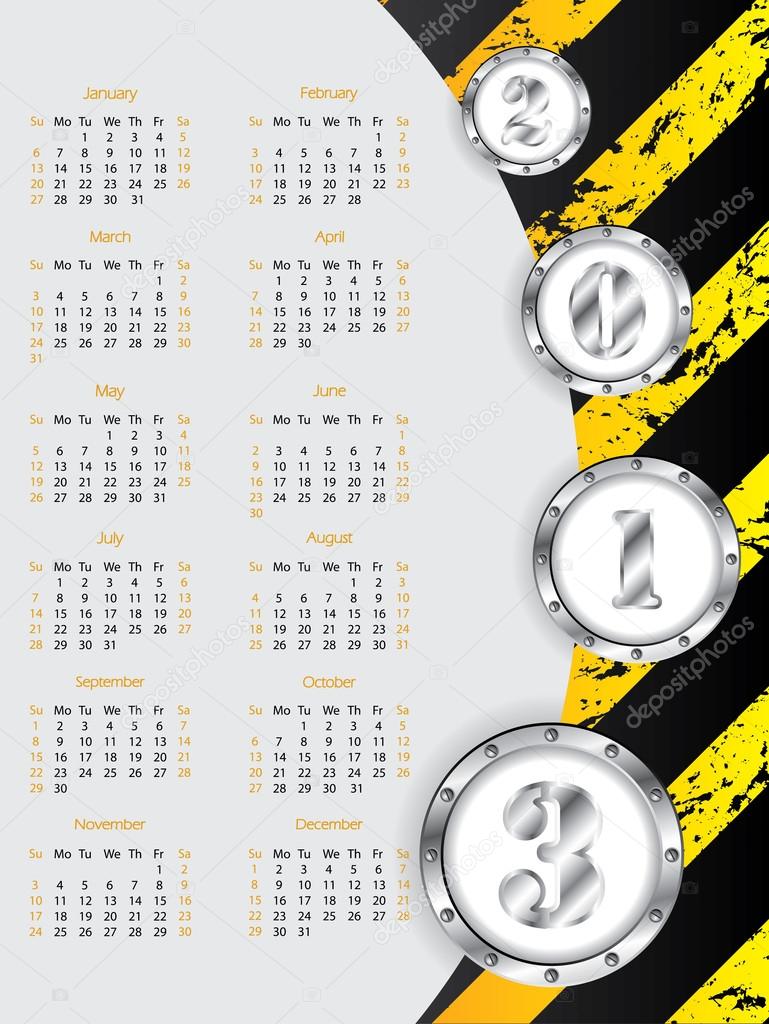 Industrial 2013 calendar design