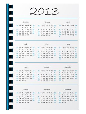 el 2013 takvim notepaper üzerinde yazılı