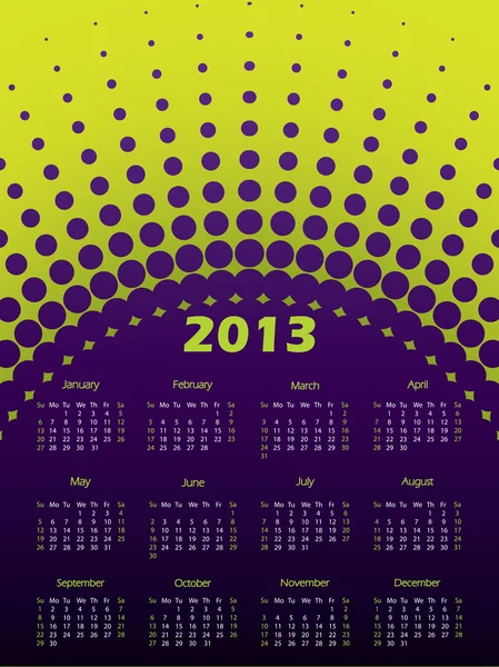 2013-as félárnyék naptár — Stock Vector