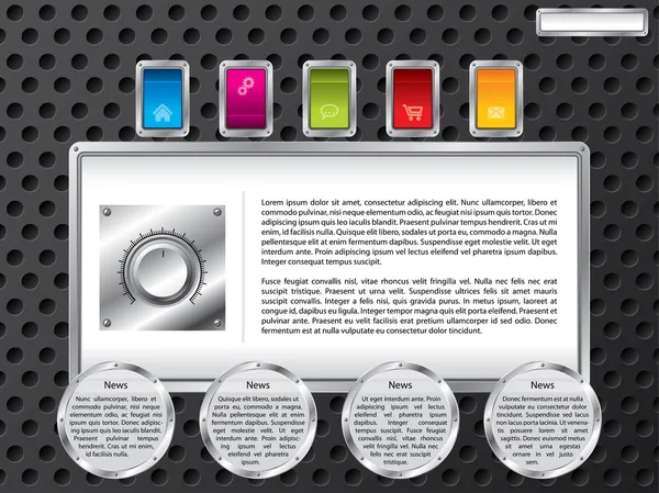 技术 web 模板与颜色按钮 — 图库矢量图片