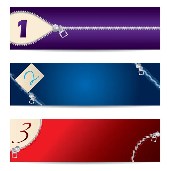 Nieuwe set van rits banners — Stockvector