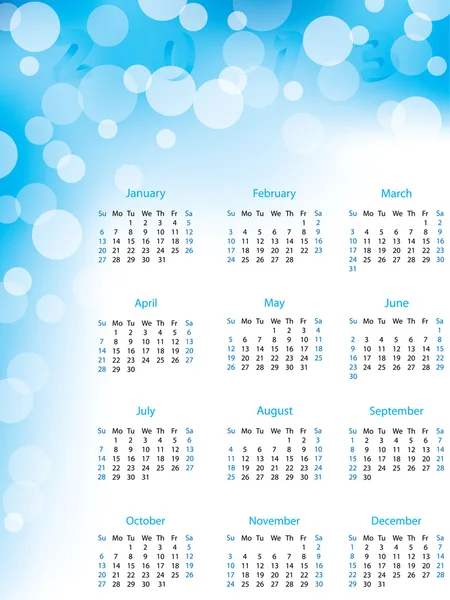 Abstracte zeepbel 2013 kalender — Stockvector